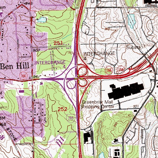 Topographic Map of Interchange 4, GA