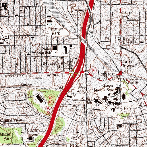 Topographic Map of Interchange 89, GA