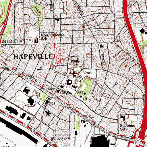 Topographic Map of Josephine Wells Elementary School, GA