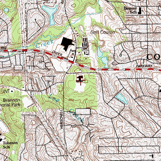 Topographic Map of Kathleen Mitchell Elementary School, GA