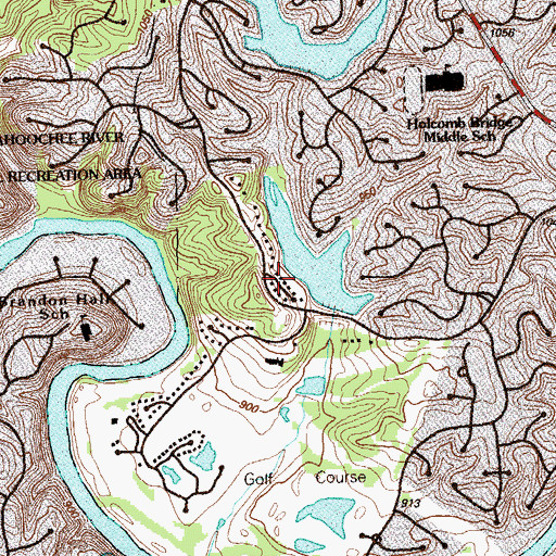 Topographic Map of Lake Villas, GA