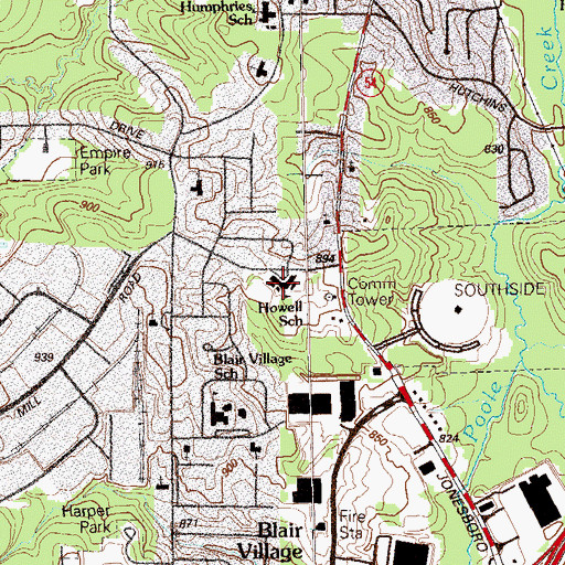 Topographic Map of Howell Elementary School (historical), GA