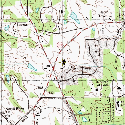 Topographic Map of North Farm Market Place Shopping Center, GA
