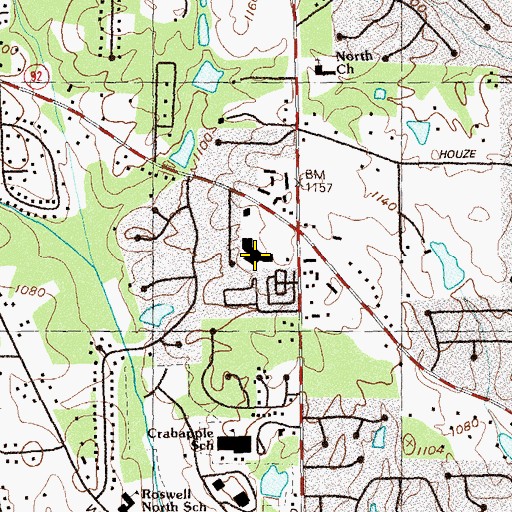 Topographic Map of Northbrook Shopping Center, GA