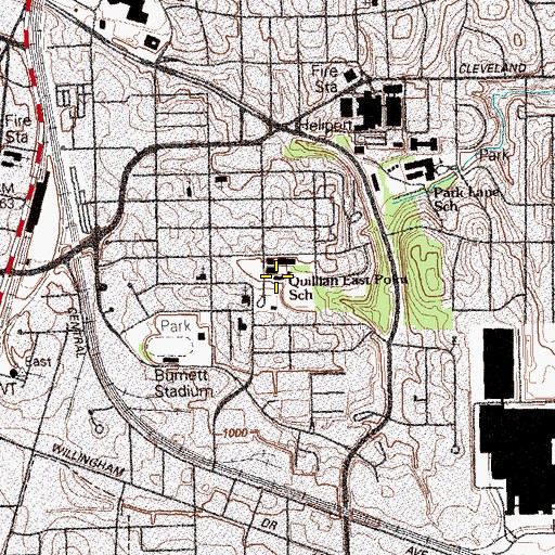 Topographic Map of South Fulton Junior High School, GA
