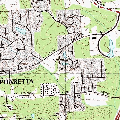 Topographic Map of Sterling Heights, GA