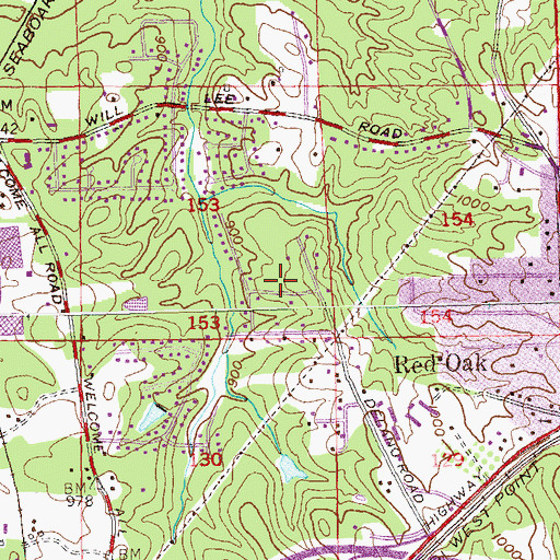 Topographic Map of Delano Road Park, GA