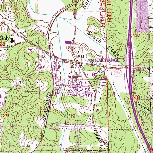 Topographic Map of Hills Community Center, GA