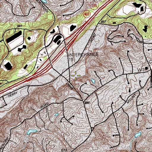 Topographic Map of Powers Ferry Shopping Center, GA