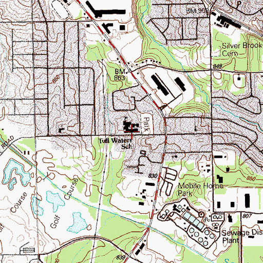 Topographic Map of Tull Waters Elementary School, GA
