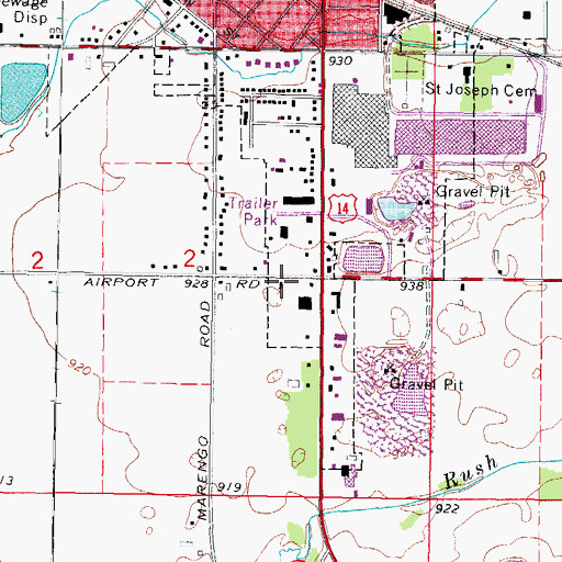 Topographic Map of North Dunham School (historical), IL