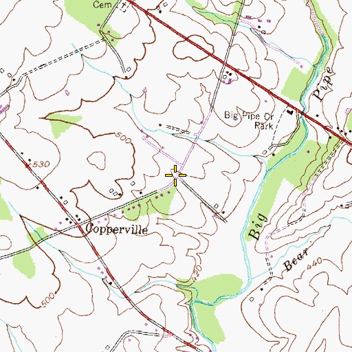 Topographic Map of Brown Heights, MD