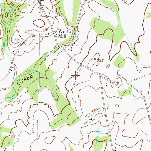 Topographic Map of Joan Lou Farms, MD