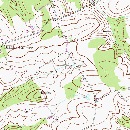 Topographic Map of Shour Valley, MD