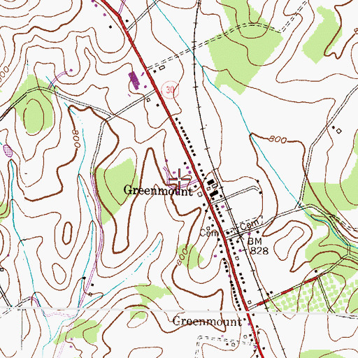 Topographic Map of Hunt Ridge, MD