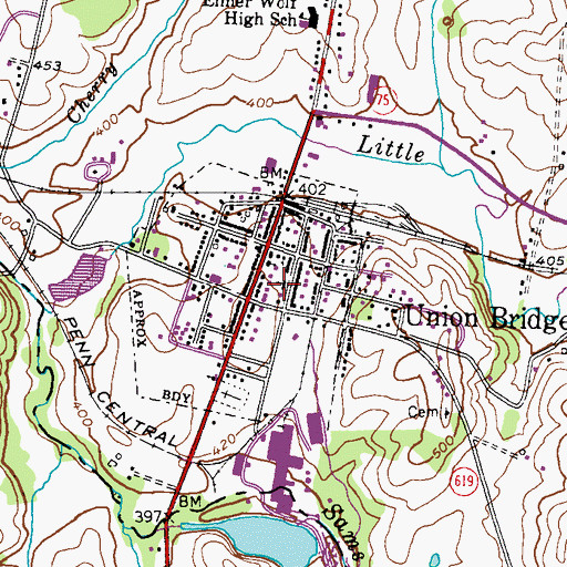 Topographic Map of Saint James Lutheran Church, MD