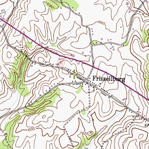 Topographic Map of Frizzellburg Church of God (historical), MD
