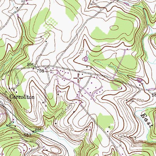 Topographic Map of Dell Mont, MD
