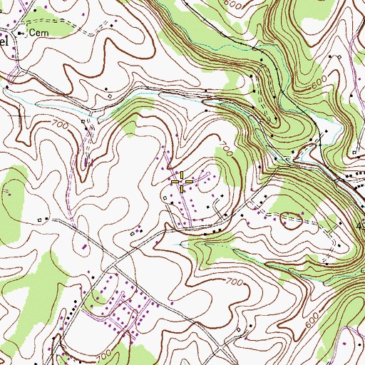 Topographic Map of Laura Lee Estates, MD