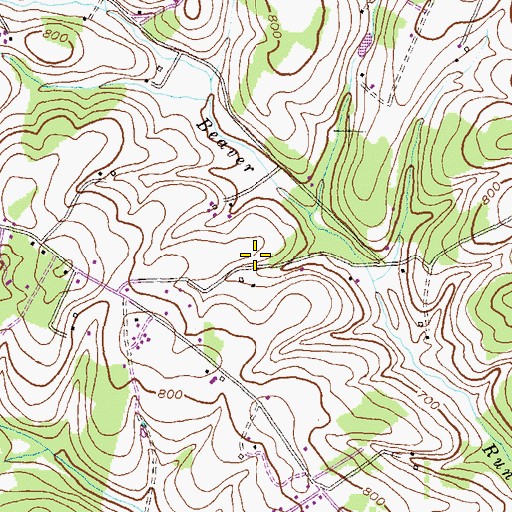 Topographic Map of Rebecca Ridge, MD