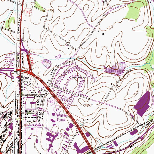 Topographic Map of Sullivan Heights, MD