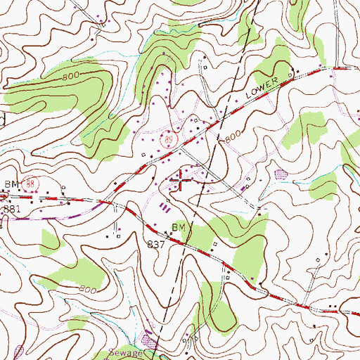 Topographic Map of Cedarbrook, MD