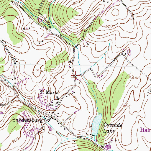 Topographic Map of White Oak Ridge, MD