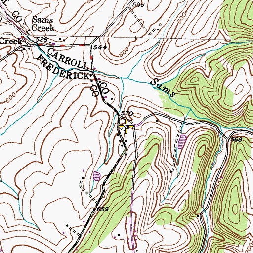 Topographic Map of Bethel United Methodist Church, MD