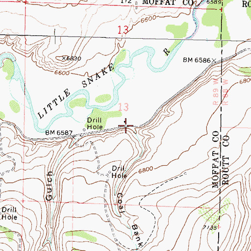 Topographic Map of Coal Bank Draw, CO