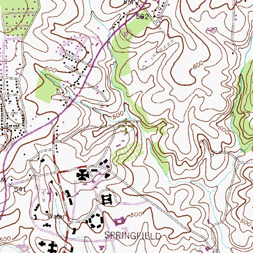 Topographic Map of Springfield State Hospital Cemetery, MD
