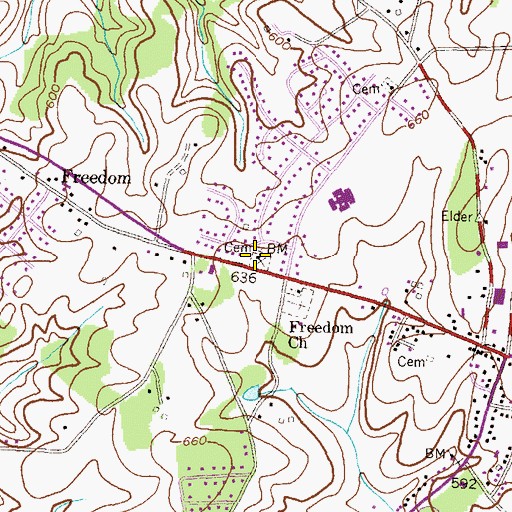 Topographic Map of Wesley Chapel, MD