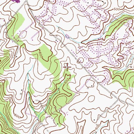 Topographic Map of Harvest Farms, MD
