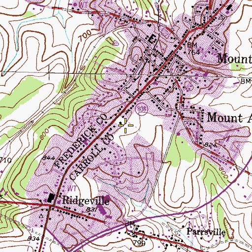 Topographic Map of Pine Grove Cemetery, MD