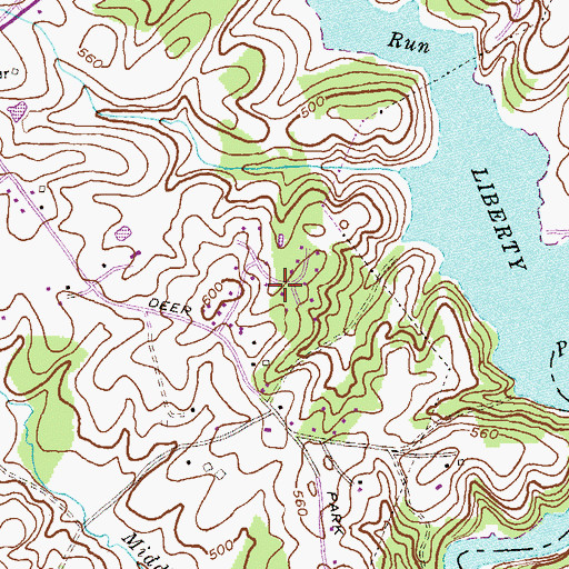 Topographic Map of Red Oak Hills, MD