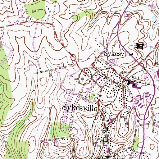 Topographic Map of Springfield Cemetery, MD