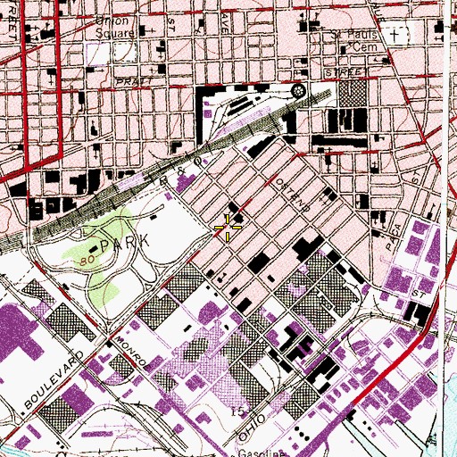 Topographic Map of Charles Carroll Barrister Elementary School, MD