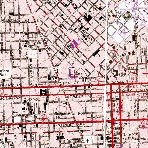 Topographic Map of Goerge Street Elementary School, MD