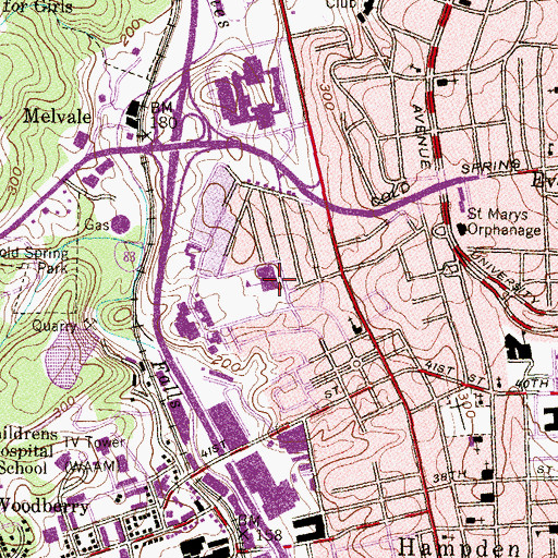 Topographic Map of Medfield Heights Elementary School, MD