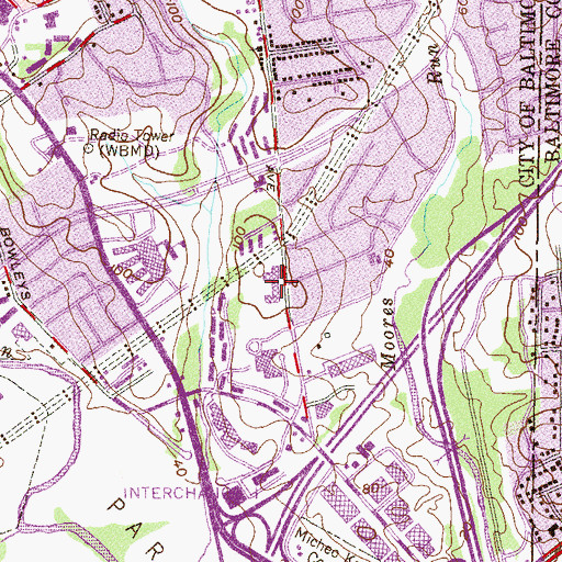 Topographic Map of Frankford Elementary School, MD