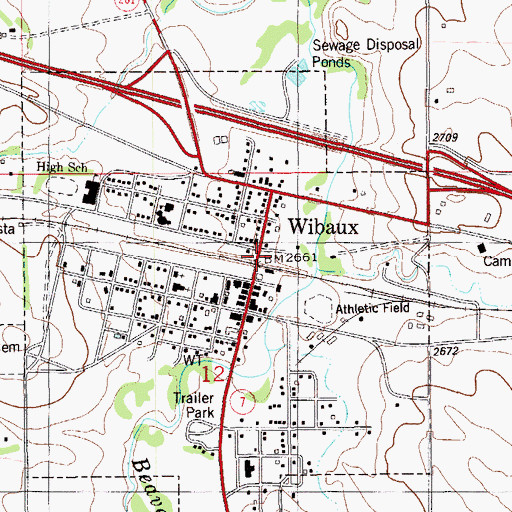 Topographic Map of Pierre Wibaux Historical Marker, MT