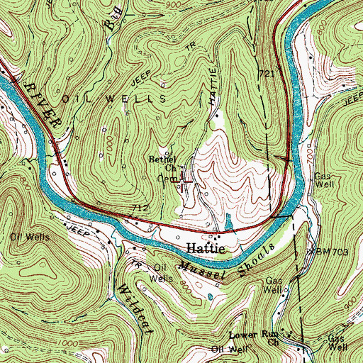 Topographic Map of Bethel Cemetery, WV