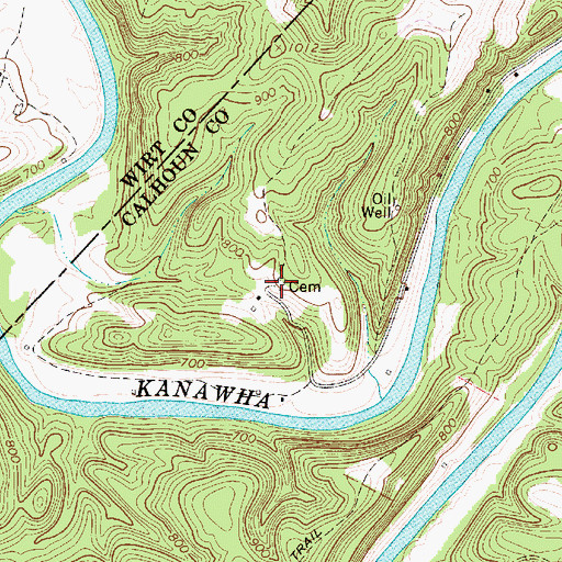 Topographic Map of Sixteen Ridge Cemetery, WV