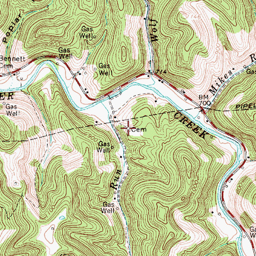 Topographic Map of Sylvester Stump Cemetery, WV