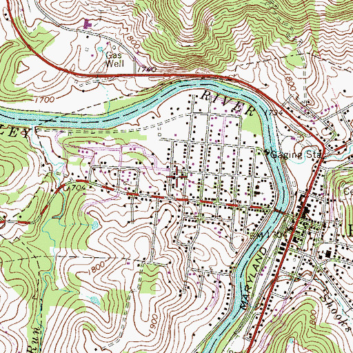 Topographic Map of Church of the Nazarene, WV