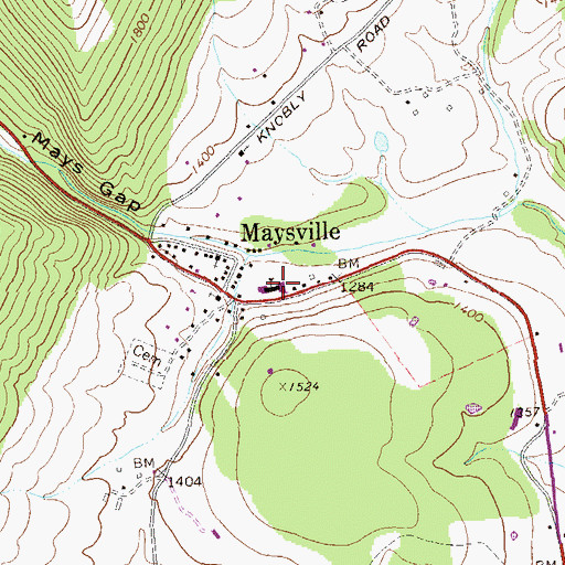 Topographic Map of Maysville Elementary School, WV