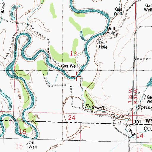 Topographic Map of Fourmile Creek, CO