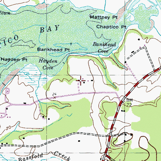 Topographic Map of Basford Manor, MD