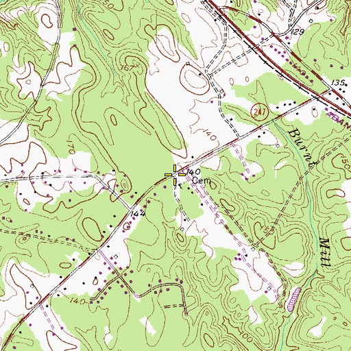 Topographic Map of Galilee Cemetery, MD