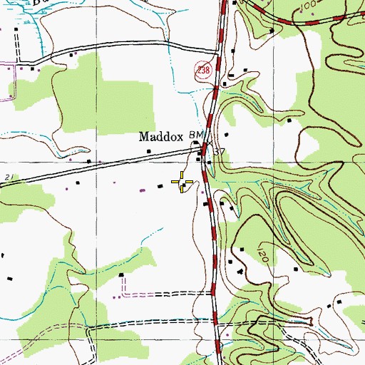 Topographic Map of Green Springs, MD