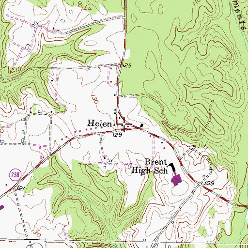 Topographic Map of Helen Post Office, MD
